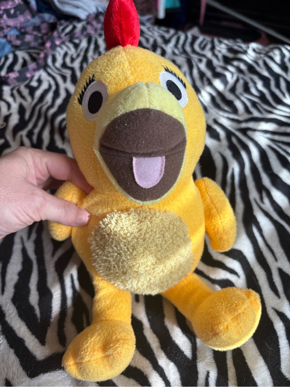 Plush Yellow Chick Stuffed Animal Toy with Red Comb